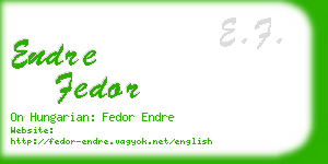 endre fedor business card